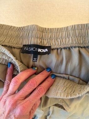 Fashion Nova Olive Green Drawstring Jogger Pants